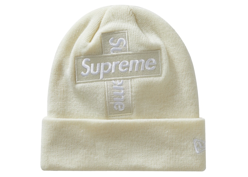 Supreme cross box logo beanie natural - ニットキャップ/ビーニー