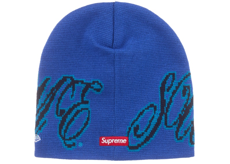 Supreme New Era Cursive Beanie Blue - SS26 - US