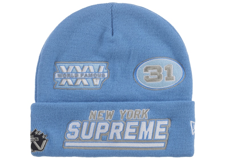Supreme New Era Football Beanie Light Blue - FW25 - US