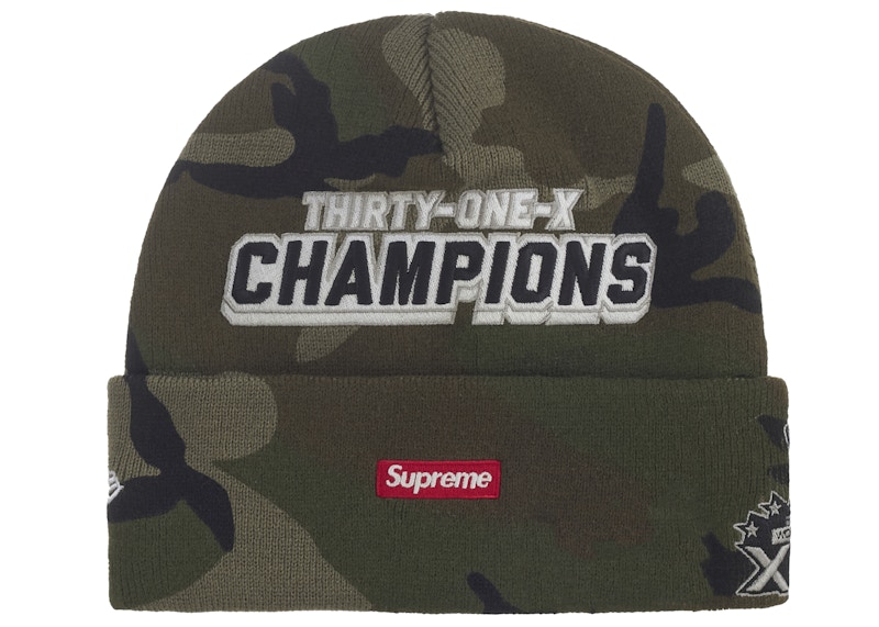 SUPREME × NEW ERA Camo Beanie 迷彩 Supreme New Era Football Beanie Woodland Camo - FW25 - US