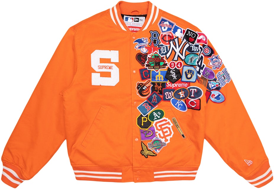 Supreme New Era MLB Varsity Jacket Orange