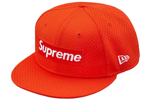 Supreme New Era Mesh Box Logo Cap Orange Men's SS18 US