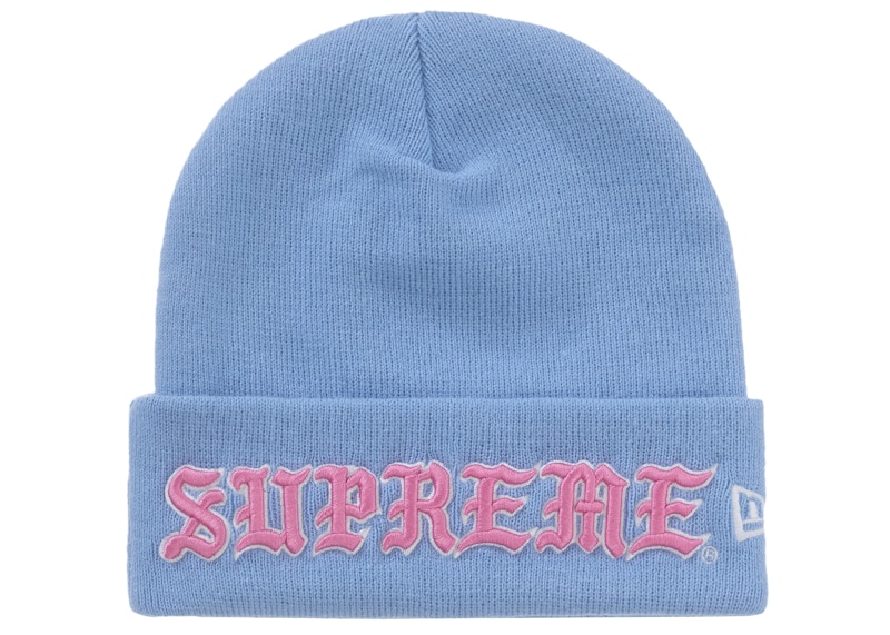 Pre-owned Supreme New Era Old English Beanie In Blue