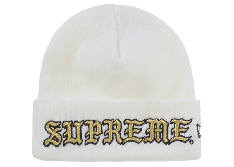 Pre-owned Supreme New Era Old English Beanie In White
