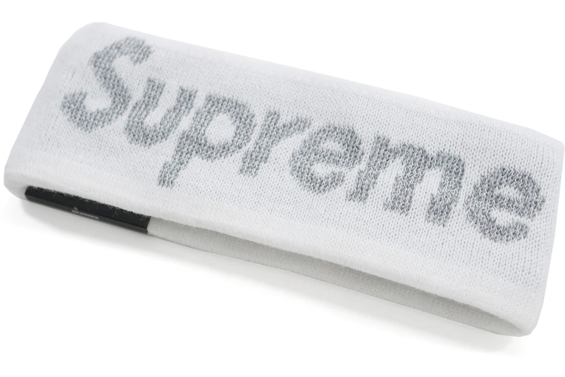 Supreme New Era Reflective Logo Headband (FW 16) White