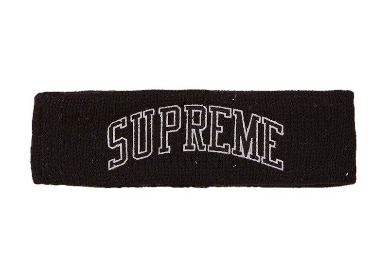 Supreme New Era Sequin Arc Logo Headband Black - FW18 - JP