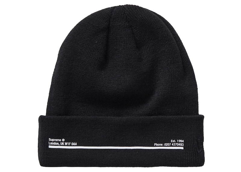 Supreme New Era Shop Beanie Black London - FW20 - US