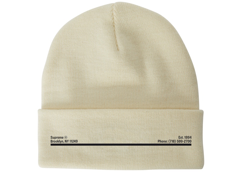 supreme natural beanie