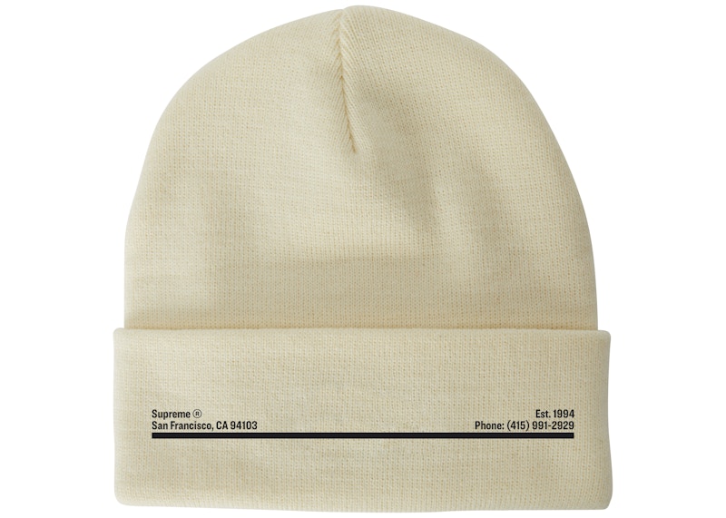 Supreme New Era Shop Beanie Natural San Francisco - FW20 - CN