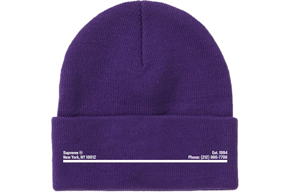 Supreme New Era Shop Beanie Purple New York City