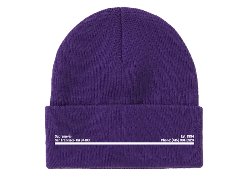 supreme beanie purple