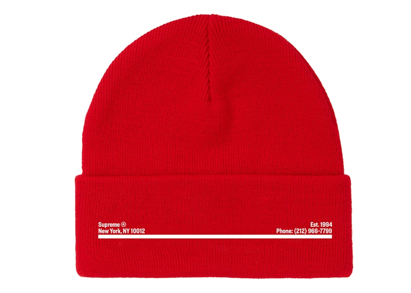 Supreme New Era Shop Beanie Red New York City - FW20 - US