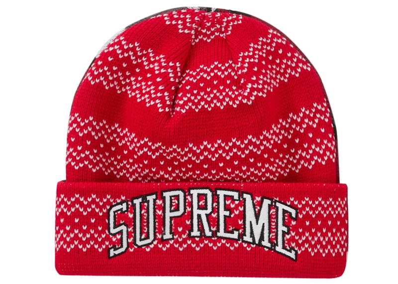 Supreme New Era Split Beanie RED