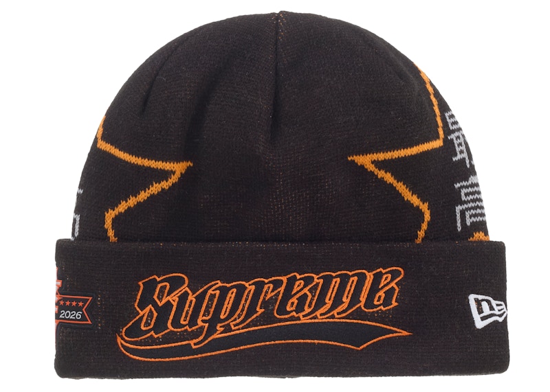 帽子 Supreme New Era Beanie Black (21FW) Supreme New Era® Beanie | Black | FARFETCH