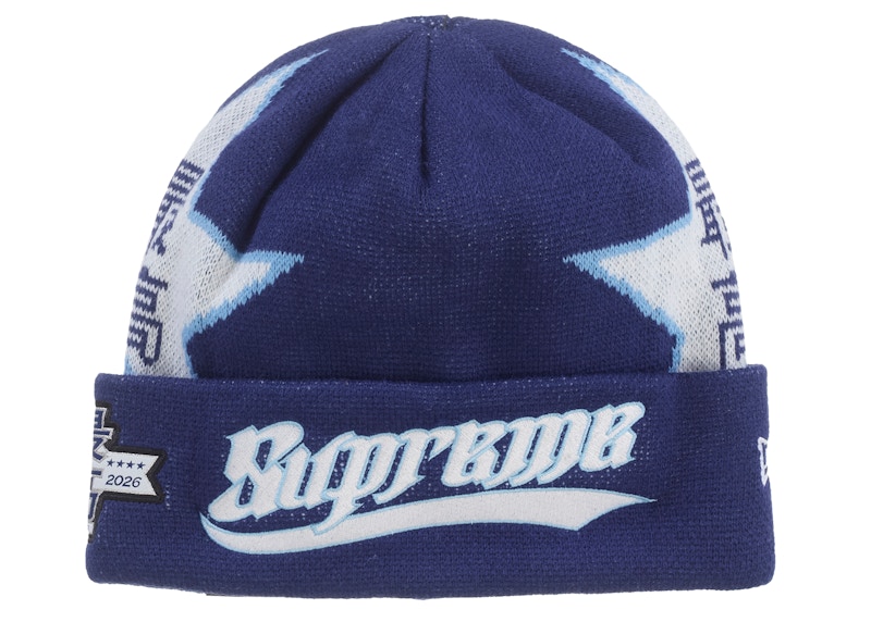 Supreme New Era Stars Beanie Navy - SS26 - US