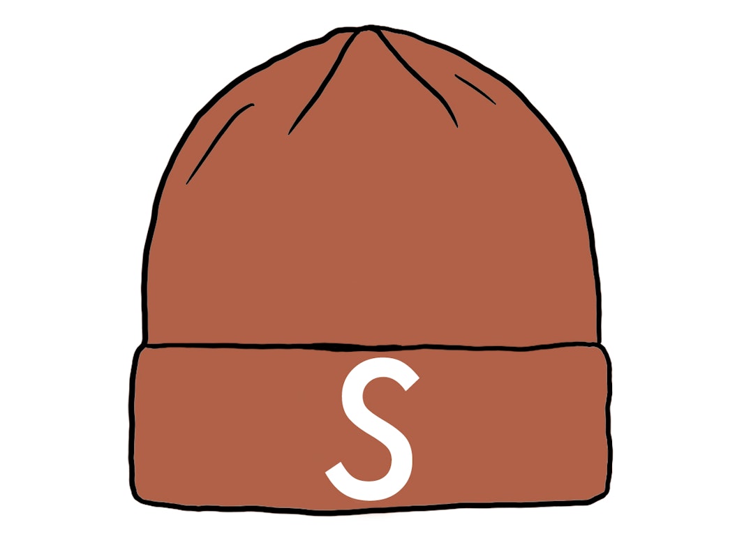 Pre-owned Supreme New Era Swarovski S Logo Beanie Brown