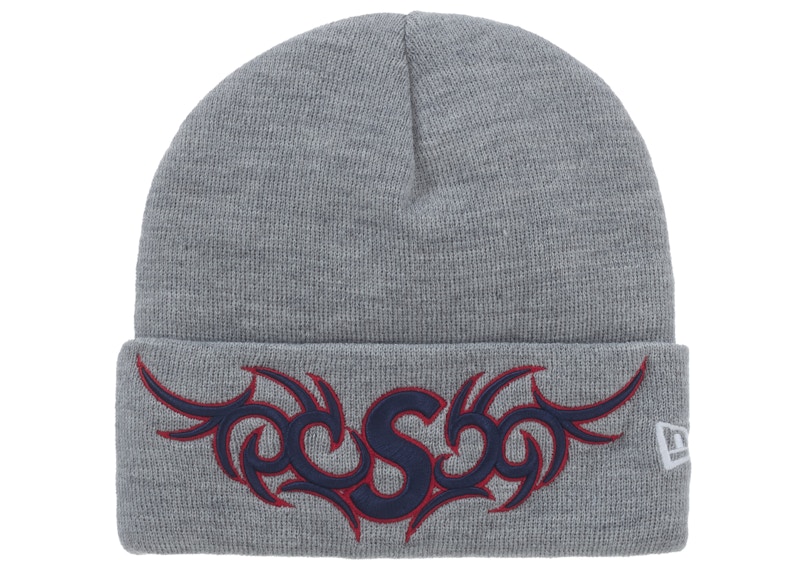Supreme New Era Tribal S Logo Beanie Heather Grey - US