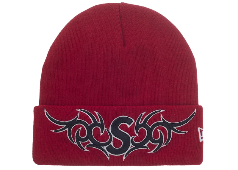 Supreme New Era Tribal S Logo Beanie Red - US