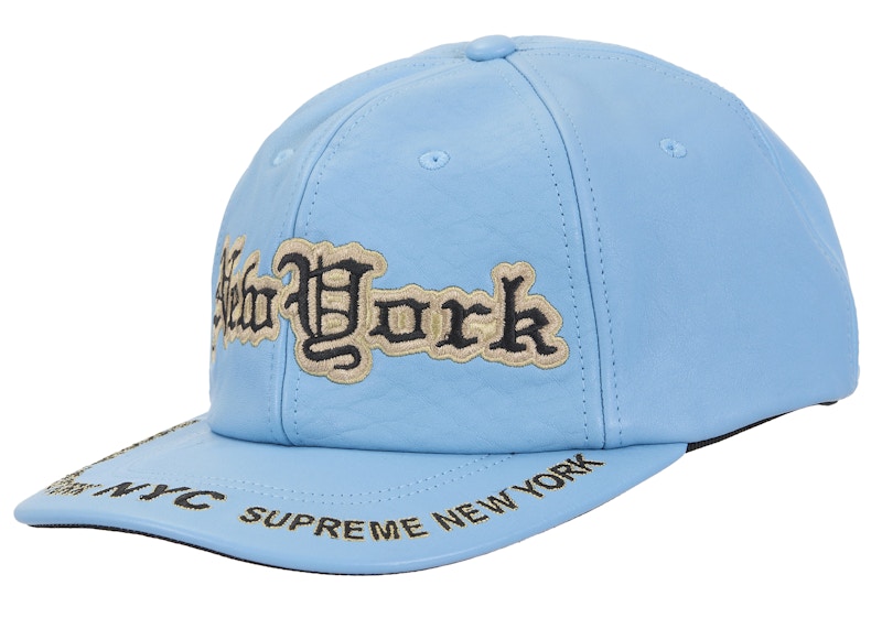 Supreme New York Leather 6-Panel Blue - FW25 - JP