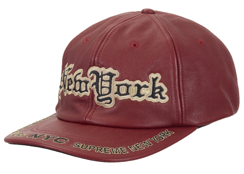 Supreme New York Leather 6-Panel Red - FW25 - JP