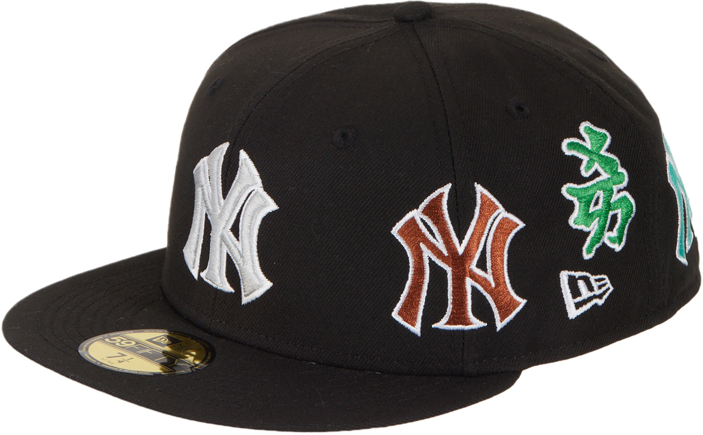 Supreme New York Yankees Kanji FW22 US Fitted - New Black Hat - Era