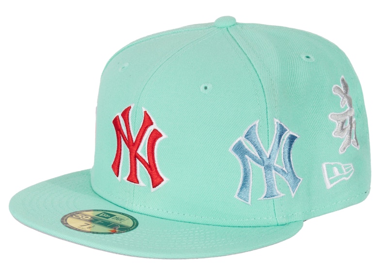 Supreme New York Yankees Kanji New Era Fitted Hat Light Aqua 