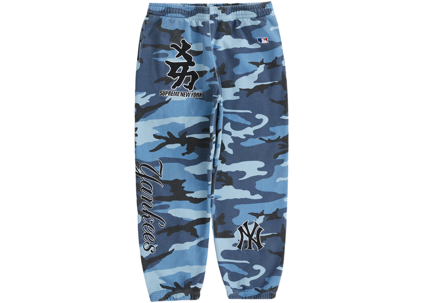 Supreme New York Yankees Kanji Sweatpant Blue Camo Fw22 Cn Supreme New York Yankees Kanji Sweatpant Blue Camo Fw22 Cn