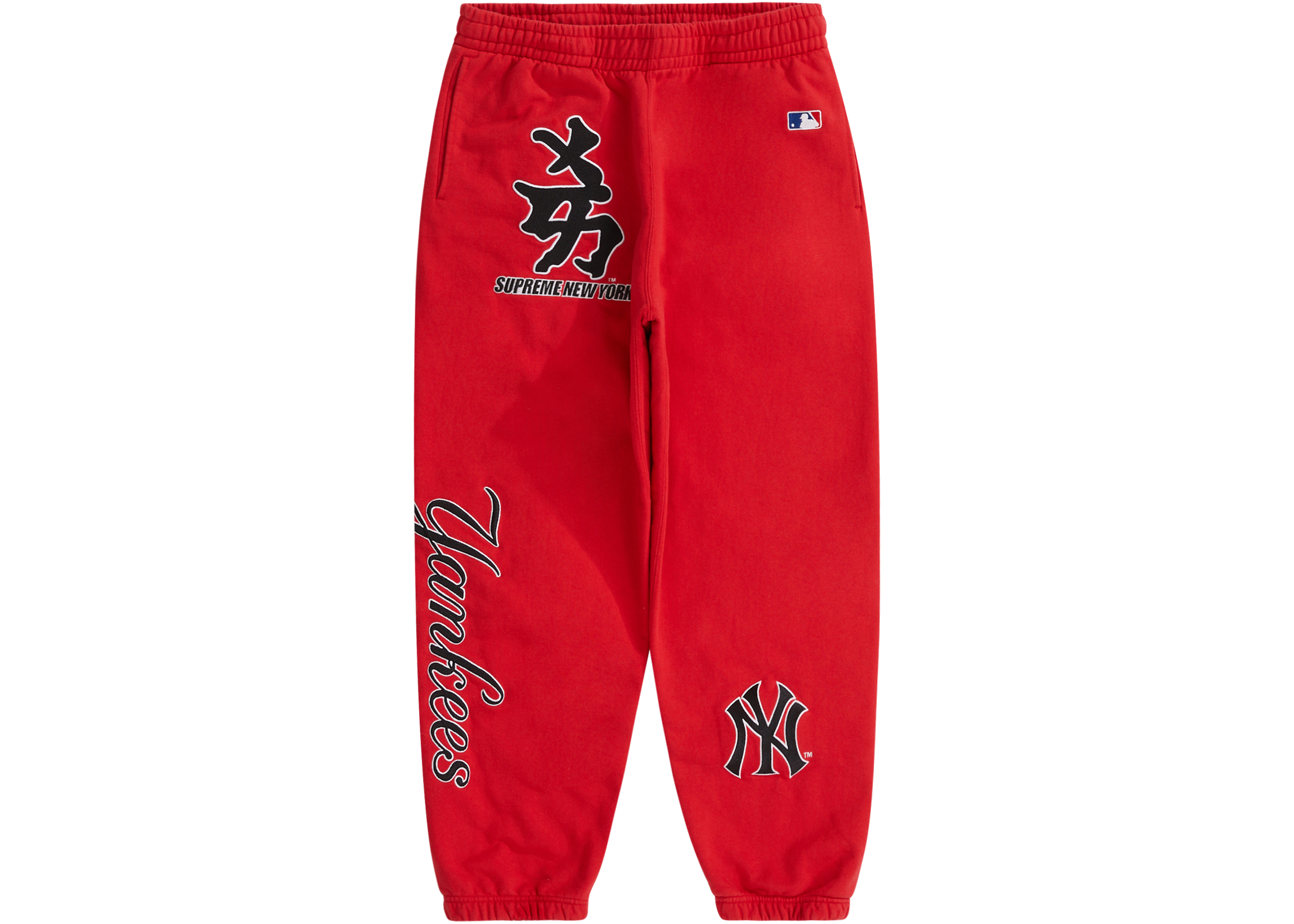 Supreme New York Yankees Kanji Sweatpant Red Men's - FW22 - US