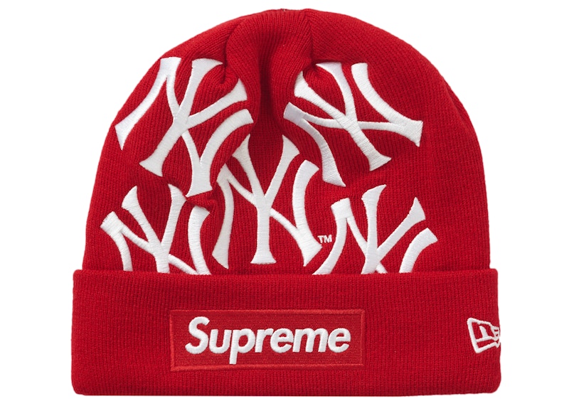 Supreme New York Yankees New Era Box Logo Beanie Red - FW21 - CN