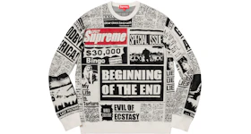 Supreme Newsprint Sweater White