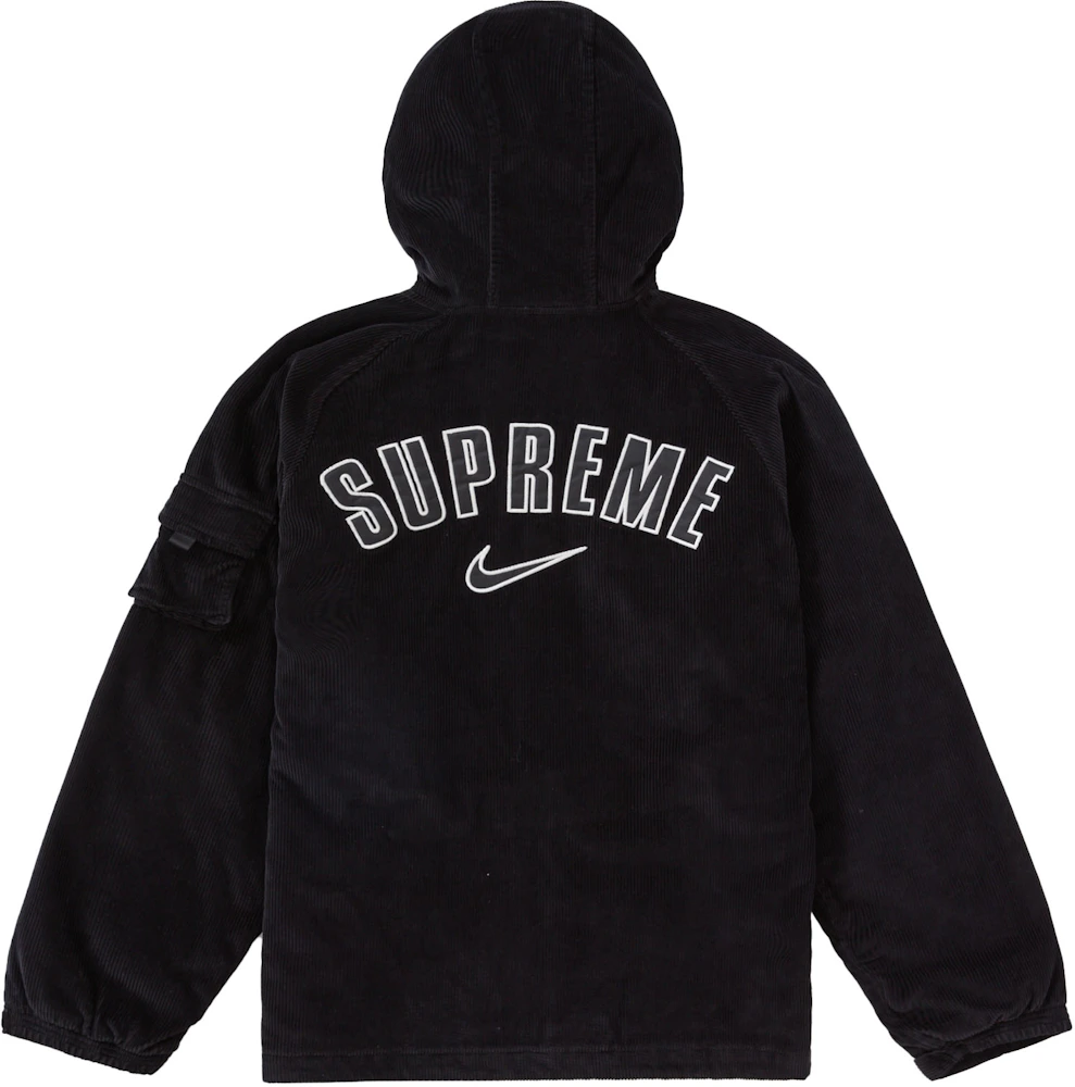 Supreme Nike Arc Corduroy Hooded Jacket Black Men's - SS22 - US
