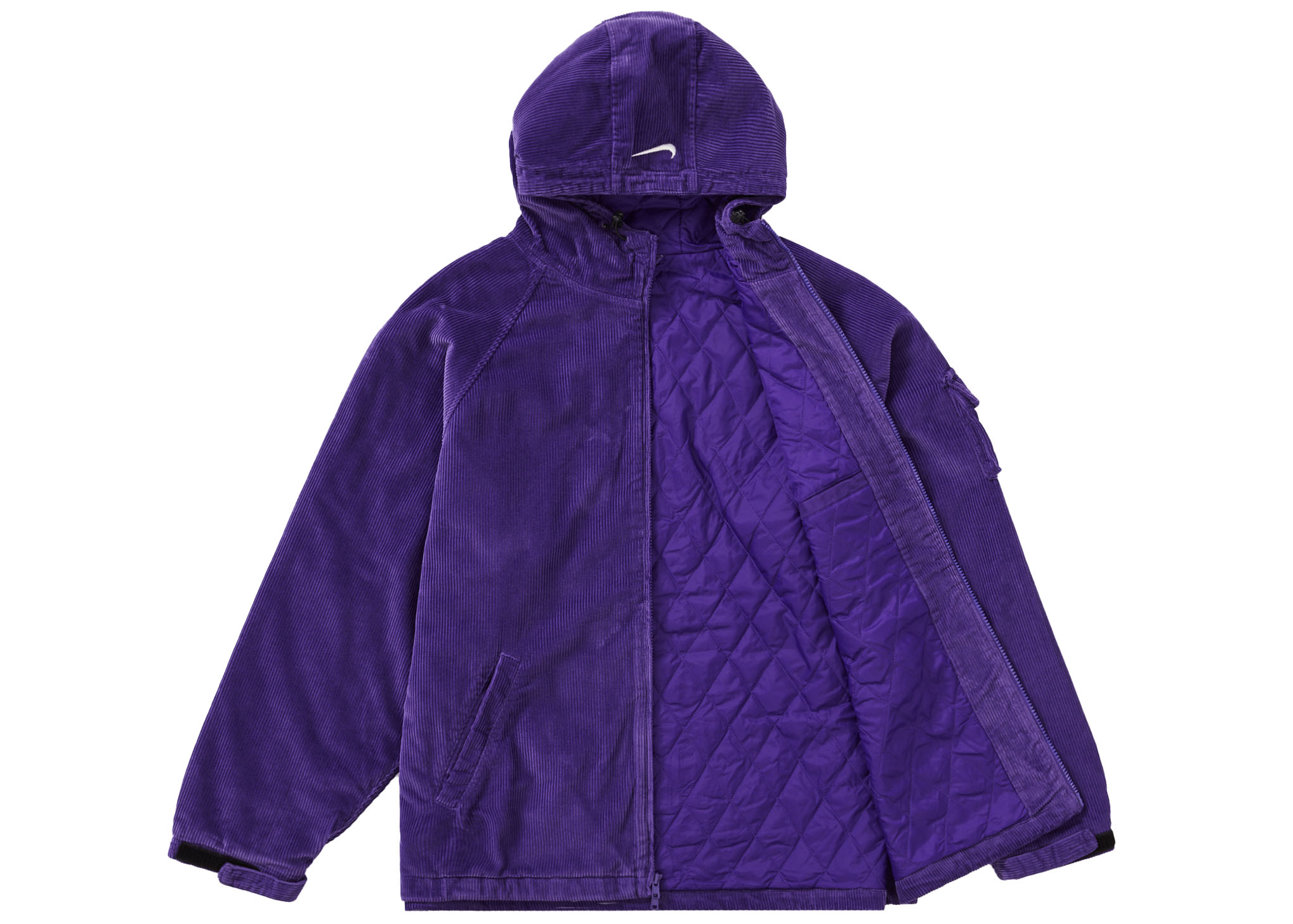 Supreme Nike Arc Corduroy Hooded Jacket Purple Men's - SS22 - US