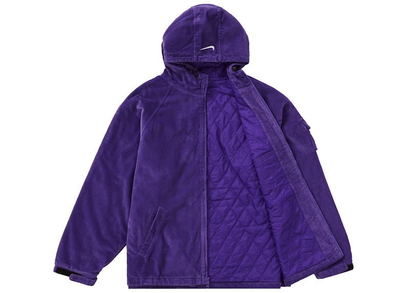 Supreme Nike Arc Corduroy Hooded Jacket Purple Men's - SS22 - GB