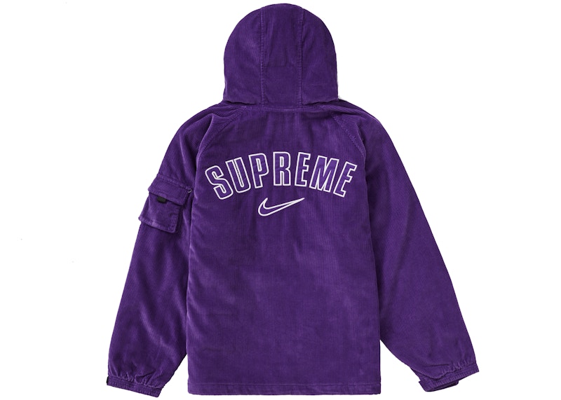 Supreme Nike Arc Corduroy Hooded Jacket Purple Men's - SS22 - US