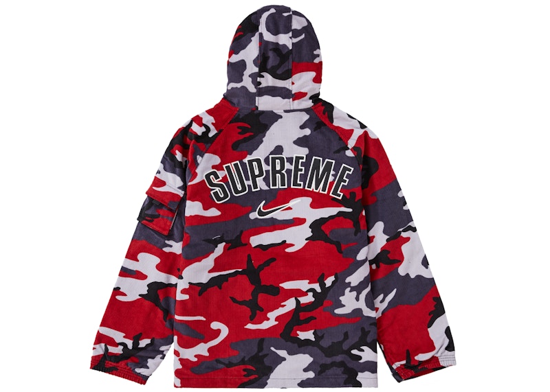 Supreme Nike Arc Corduroy Hooded Jacket Red Camo - SS22 Men's - US