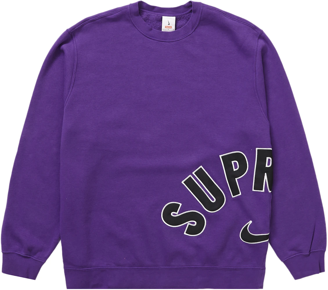 Supreme Nike Arc Logo Crewneck Sweatshirt Purple DS Sz: M