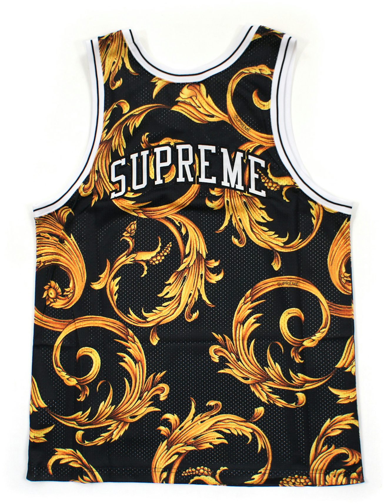 Nike Supreme Basketball Jersey M Black Gold Tee Shirt Jacket Dunk