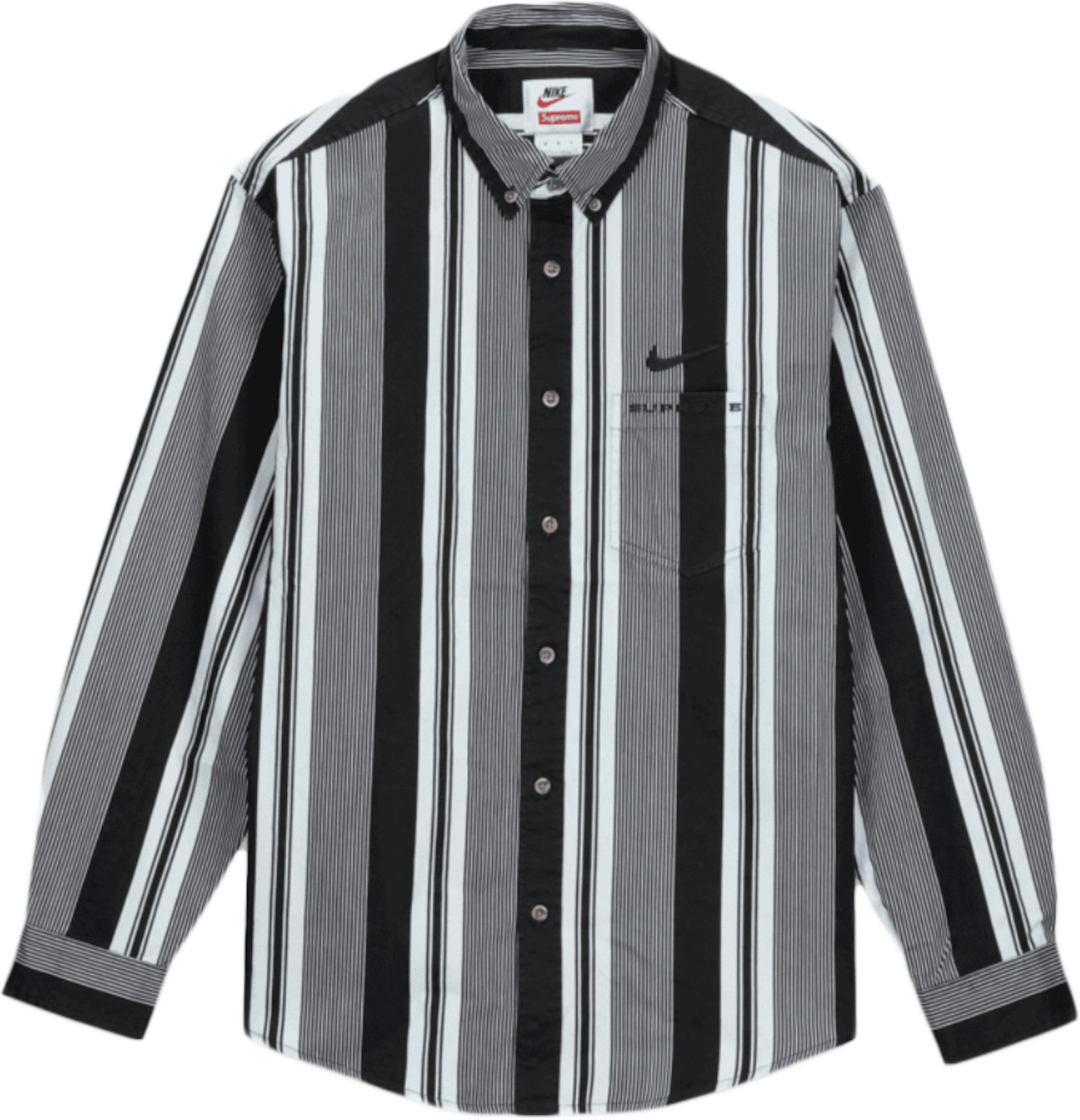 Supreme Nike Cotton Twill Shirt Black Stripe Men's - SS21 - US