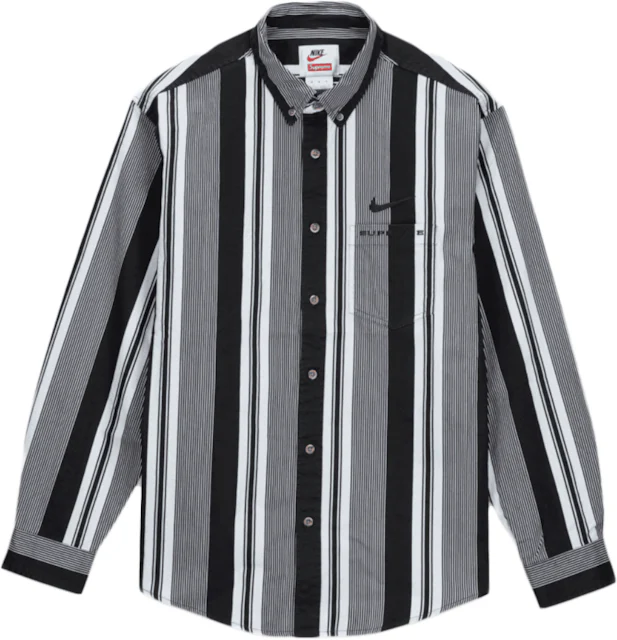 Supreme Nike Cotton Twill Shirt Black Stripe メンズ - SS21 - JP