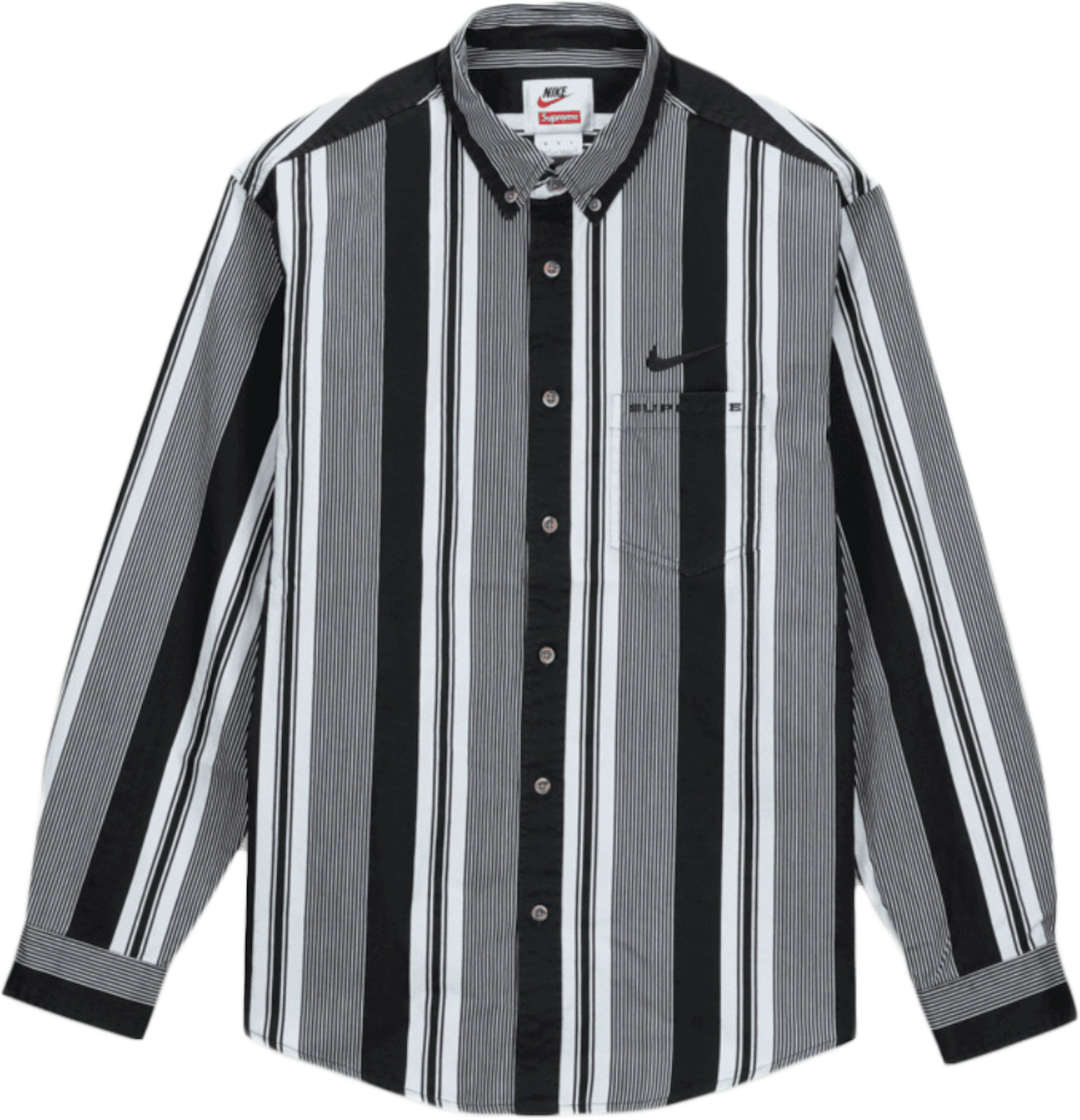 Supreme Nike Cotton Twill Shirt Black Stripe - SS21