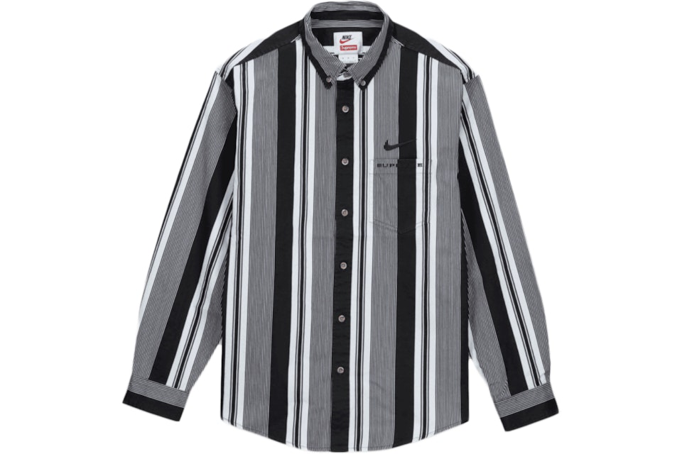Supreme Nike Cotton Twill Shirt Black Stripe - SS21 Men's - GB