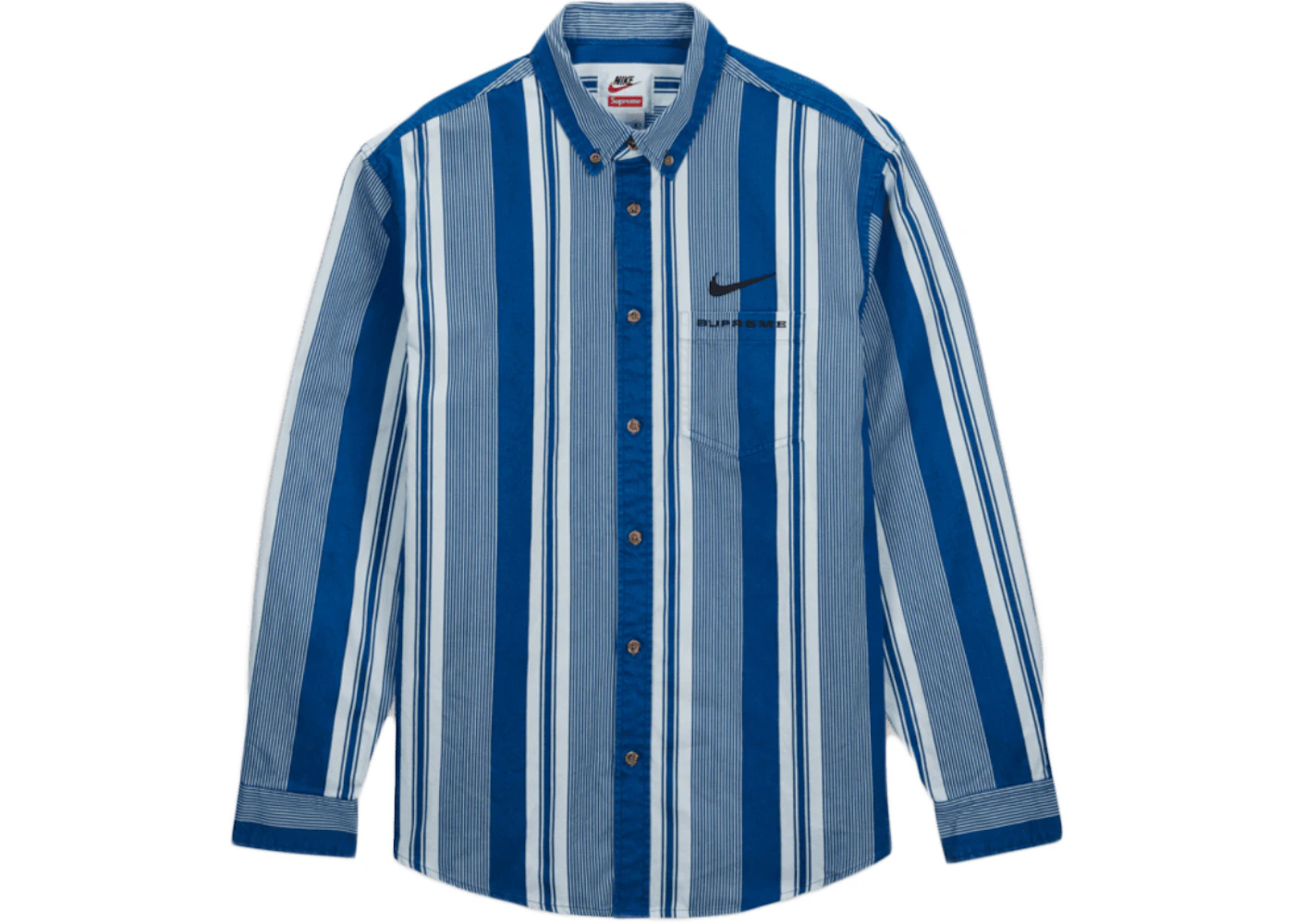 Supreme Nike Cotton Twill Shirt Blue Stripe Men's - SS21 - US Supreme Nike Cotton Twill Shirt Blue Stripe Men's - SS21 - US
