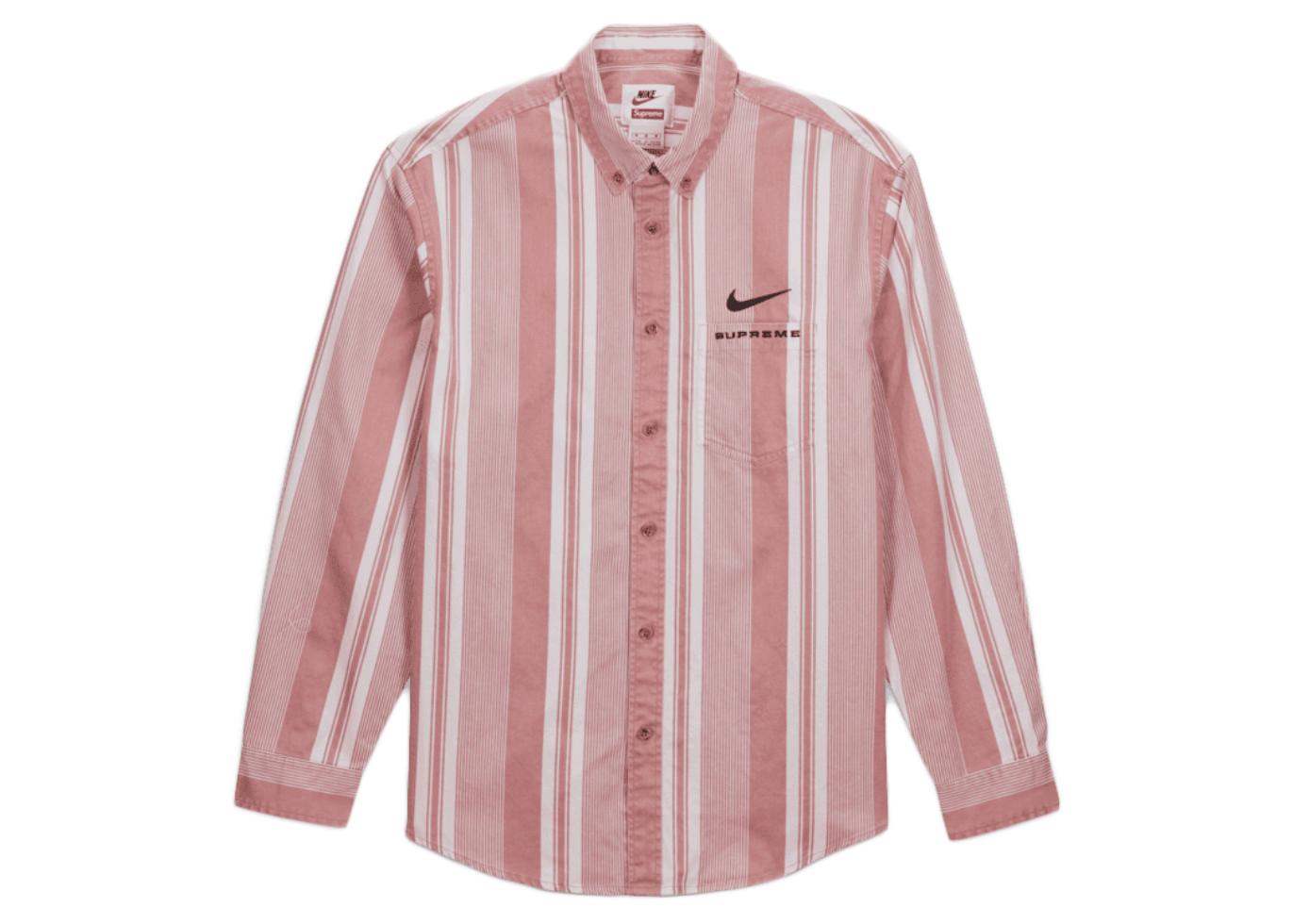 Supreme Nike Cotton Twill Shirt Pink Stripe