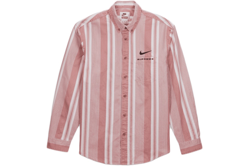 Supreme Nike Cotton Twill Shirt Pink Stripe - SS21 Men's - GB