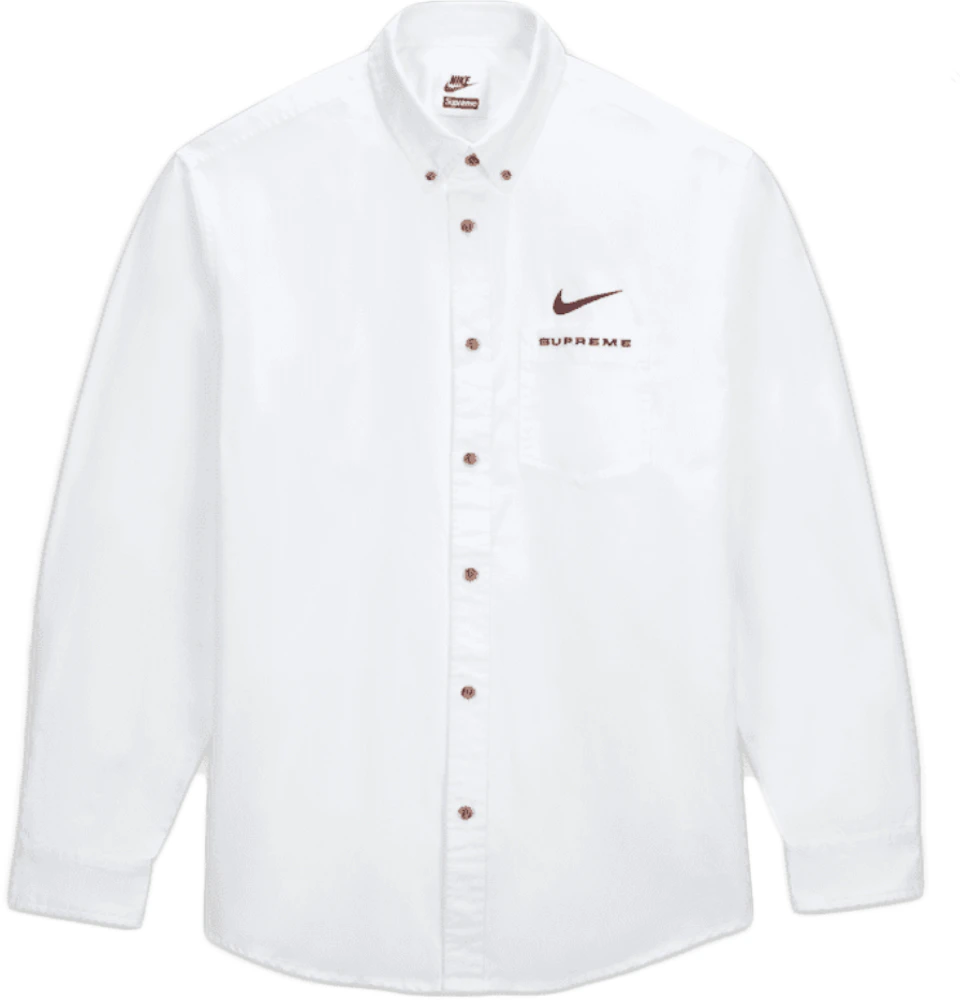 Ciencias Sociales hierba Náutico Supreme Nike Cotton Twill Shirt White - SS21 Men's - US