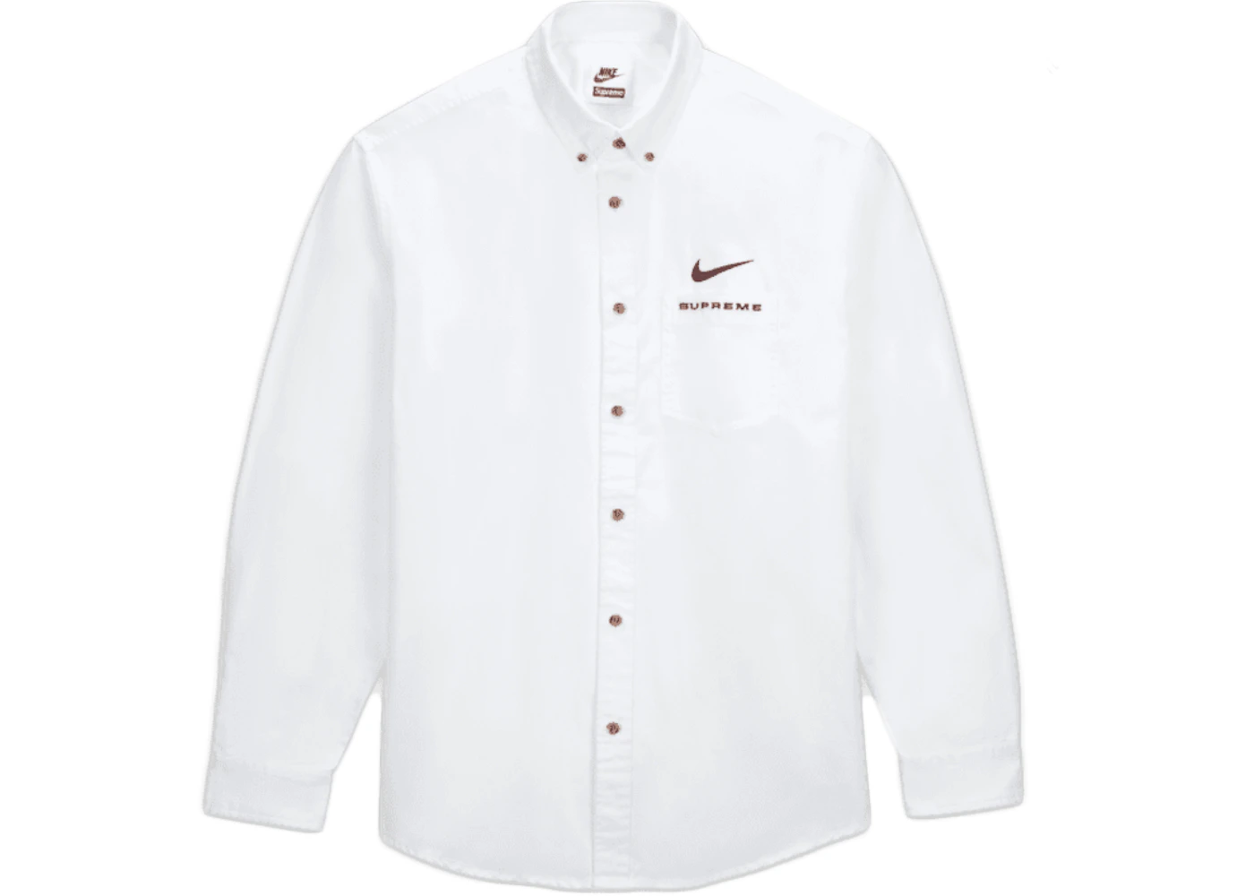 Supreme Nike Cotton Twill Shirt White Men's - SS21 - US Supreme Nike Cotton Twill Shirt White Men's - SS21 - US