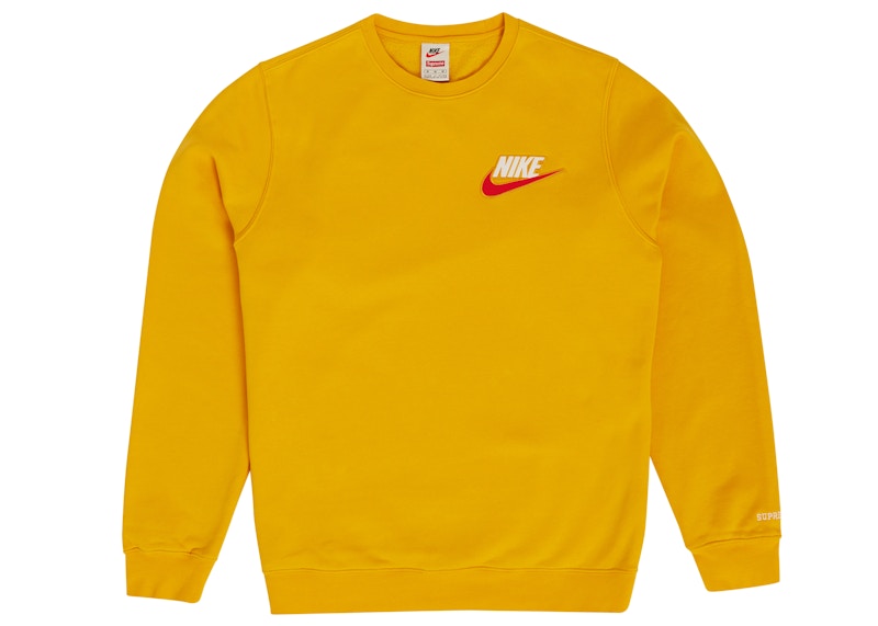 S supreme nike crewneck マスタード-