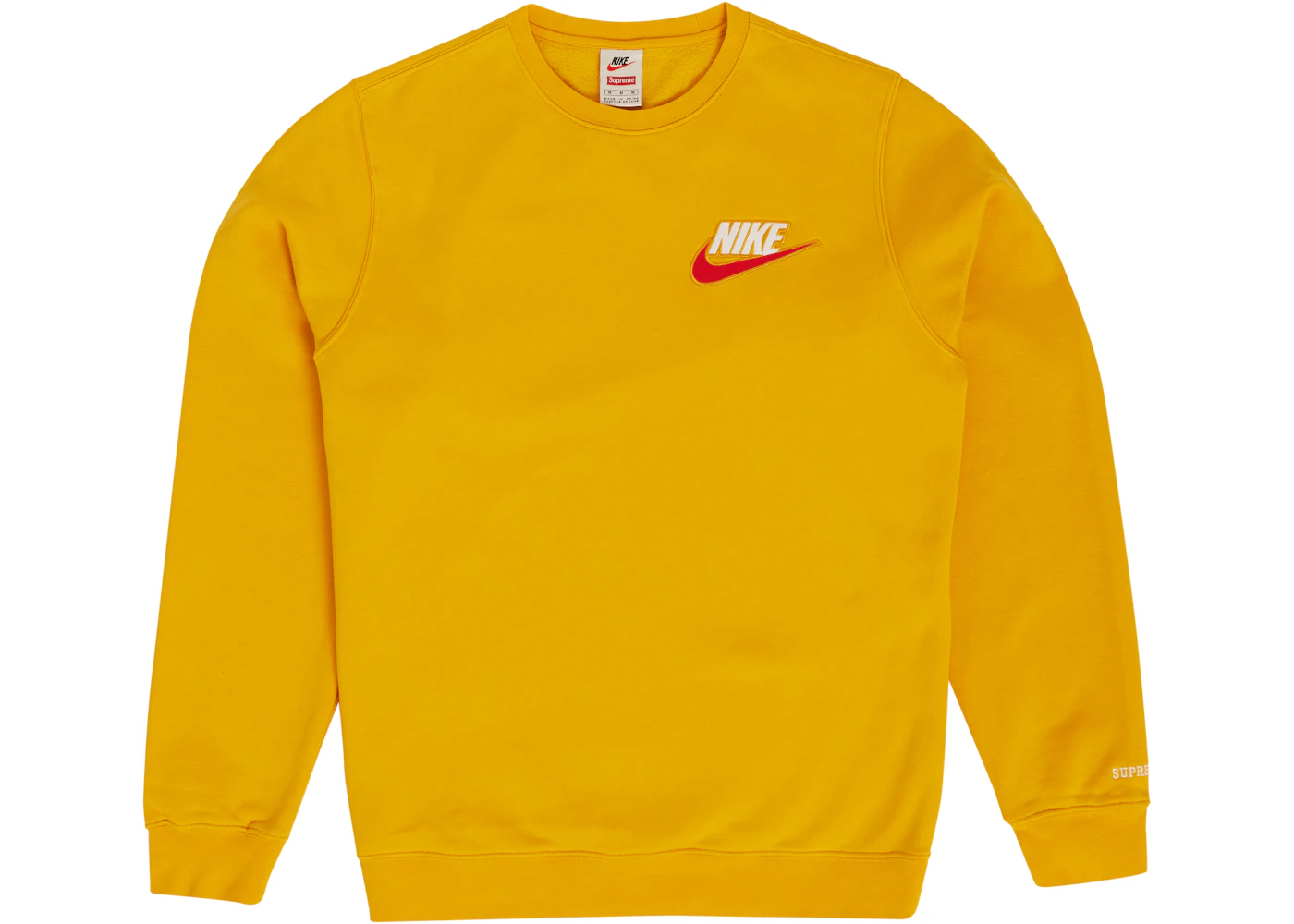Fw18 Supreme Yellow Crew Neck Hoodies Supre Crew Neck Supreme Nike