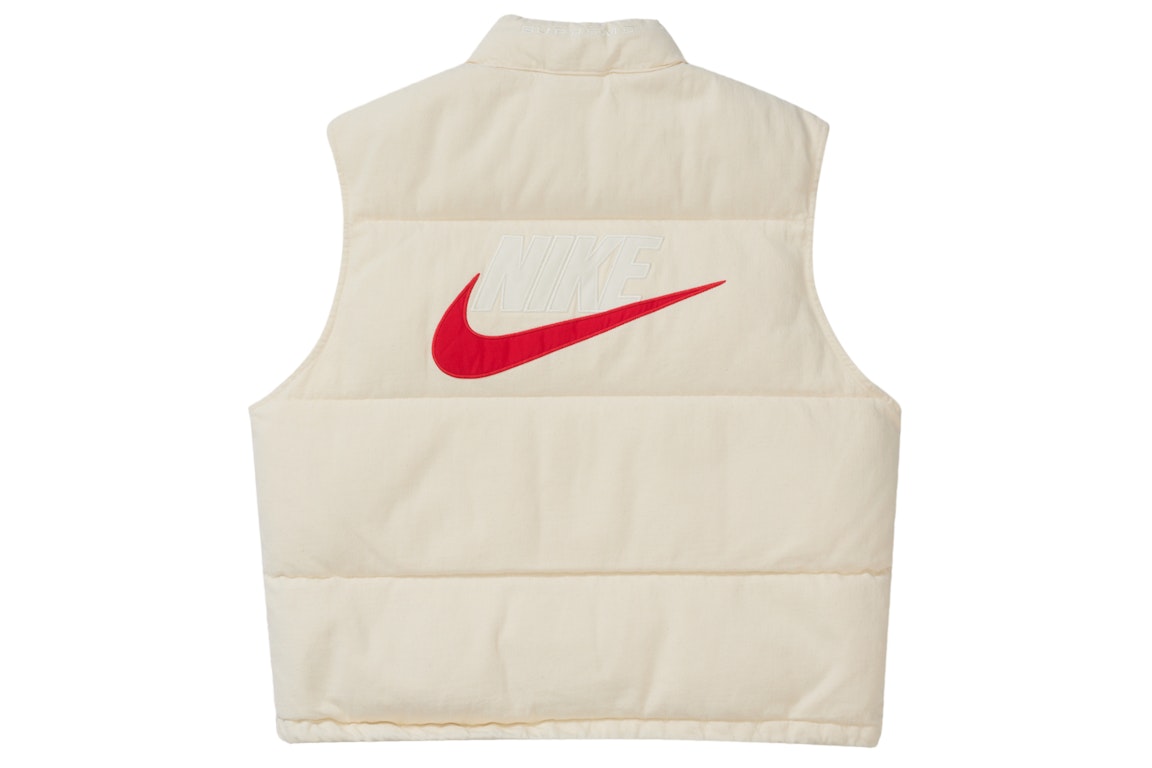 Pre-owned Supreme Nike Denim Puffer Vest Natural