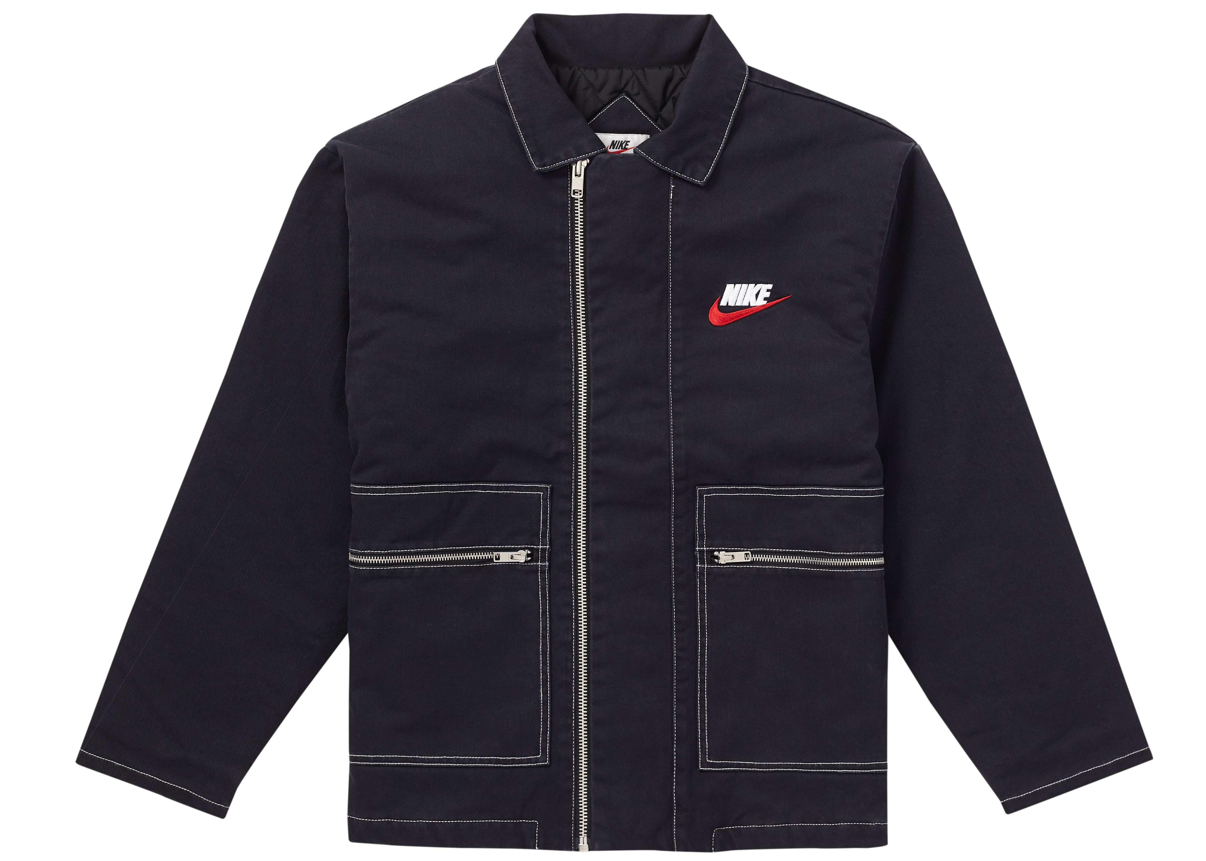 Supreme Nike Double Zip Quilted Work Jacket Black